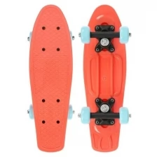 Скейтборд 42 х 12 см, колеса PVC 50 мм, пластиковая рама, цвет оранжевый ONLITOP 5290561 .